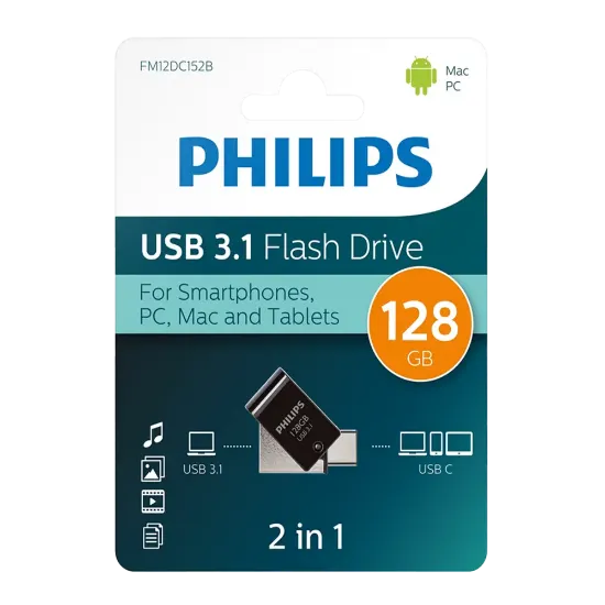PHILIPS 128GB USB3.1 TYPE-C 100/150 MB/S FM12DC152 resmi