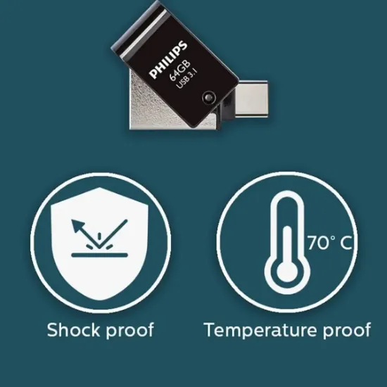 PHILIPS 64GB USB3.1 TYPE-C 100/150 MB/S FM64DC152B resmi