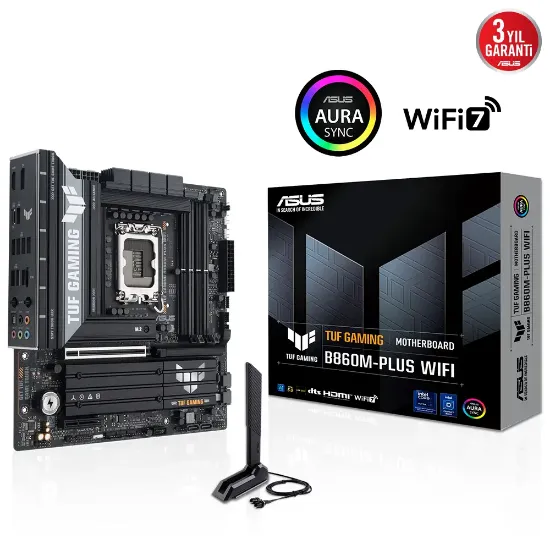 ASUS TUF GAMING B860M-PLUS WIFI LGA1851 DDR5 DP HDMI MATX ANAKART resmi