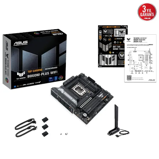 ASUS TUF GAMING B860M-PLUS WIFI LGA1851 DDR5 DP HDMI MATX ANAKART resmi