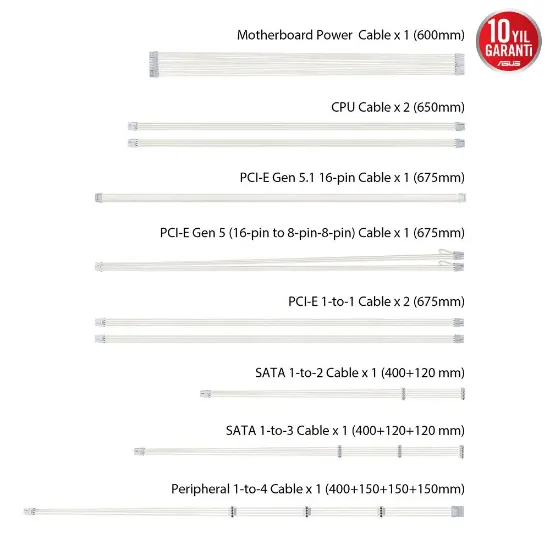 ASUS TUF-GAMING-1000G WH 80 PLUS GOLD POWER SUPPLY resmi