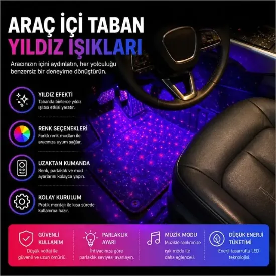 Sunup Araç İçi 7 Renk LED Işık resmi
