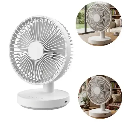 FENY FN-F75 180 Derece Ultra Sessiz 3 Kademeli Şarjlı Mini Masaüstü Beyaz Fan Vantilatör resmi