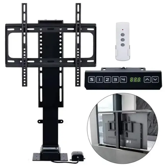 PowerMaster PM-24928 32'' - 57'' İnç Ayarlanabilir Yükseklik Uzaktan Kumandalı TV Kaldırma Lift Asansörü resmi