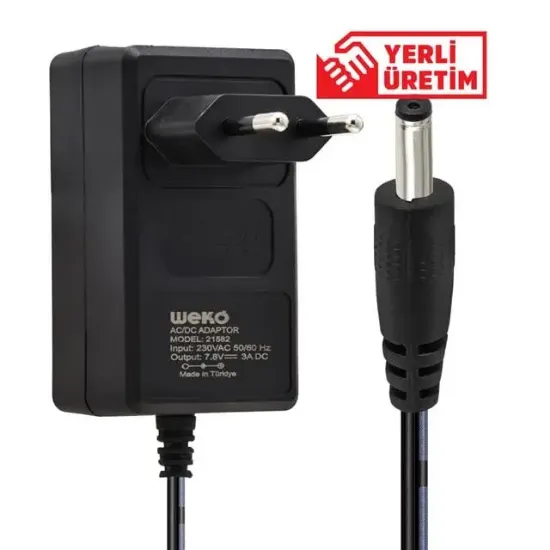 Weko 7.8 Volt - 3 Amper 3.5*1.35 Uçlu Plastik Yazar Kasa Adaptörü resmi