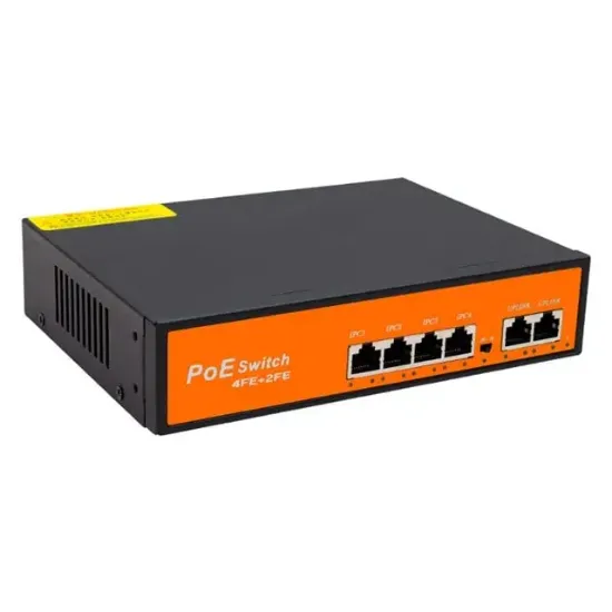 Powermaster POE4+2 72W 10/100 MBPS Poe Ethernet Switch resmi