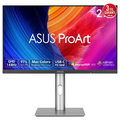 27 ASUS PROART PA278CGRV 144HZ 5MS DAHİLİ HOPARLÖR PİVOT VESA DİSPLAYHDR 400 QHD IPS MONİTÖR resmi