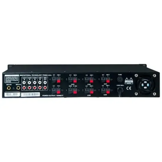 Westa WM-250UT 250W /4-16 Ohm USB/BT/EKO/UK 6 Bölgeli 4 Mik.Giriş Trafolu Mixer Anfi resmi