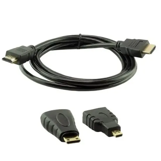 Powermaster HDMI Kablo 3in1 Set 1.5 Metre (HDMI+Micro HDMI+Mini HDMI) resmi