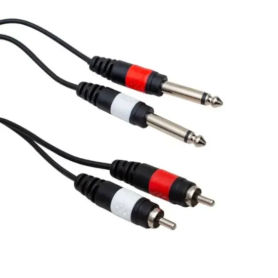 Powermaster PM-4285  3 Metre 2 Rca + 2 Mono Gitar Jack Kablo 3 Metre resmi