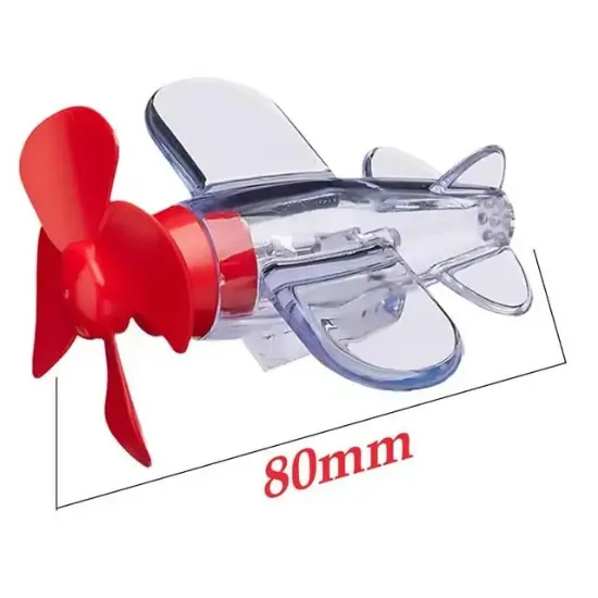 Sunup SN-26786 LED Işıklı Motosiklet Süs Uçağı Pilsiz Çalışan, Kırmızı-Mavi Işık Efektli resmi