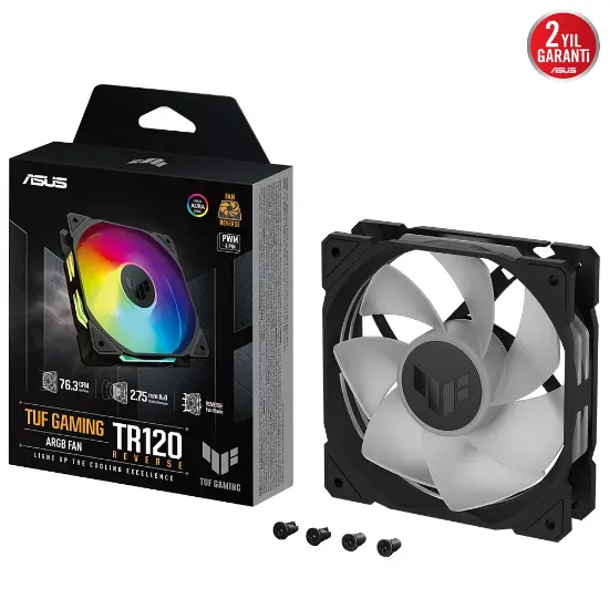 ASUS TUF TR120 120MM ARGB REVERSE SIYAH KASA FANI resmi