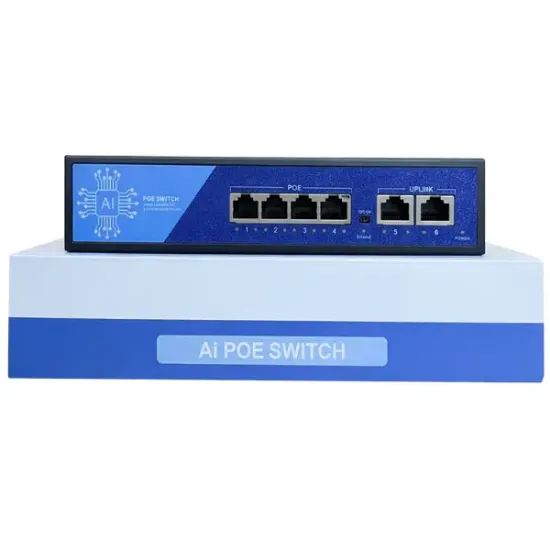 EZCOOL EZ-04PSE 4PORT 4FE+2FE MEGABİT POE SWİTCH 65W resmi