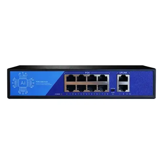 EZCOOL EZ-08PSF-FG 8PORT 8GE+2GE F.GİGABİT POE SWİTCH 120W resmi