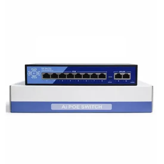 EZCOOL EZ-08PSE 8PORT 8FE+2FE MEGABİT POE SWİTCH 120W resmi