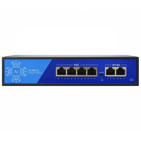 EZCOOL EZ-04PSF-FG 4PORT 4GE+2GE F.GİGABİT POE SWİTCH 65W resmi