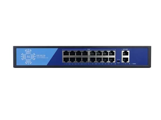 EZCOOL EZ-16PSF 16 PORT 16xFE+2xGE GİGABİT POE SWİTCH 240W resmi