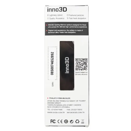 16GB DDR5 INNO3D 5600MHz CL46 I3D5U16GC4656MM-H UDIMM SOĞUTUCULU resmi