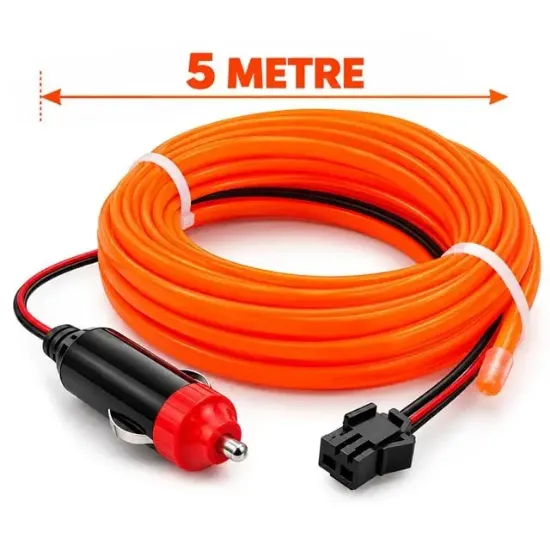 Powermaster 5 Metre 5 Volt USB Adaptörlü Neon Oranj İp Aydınlatma PM-6084 resmi