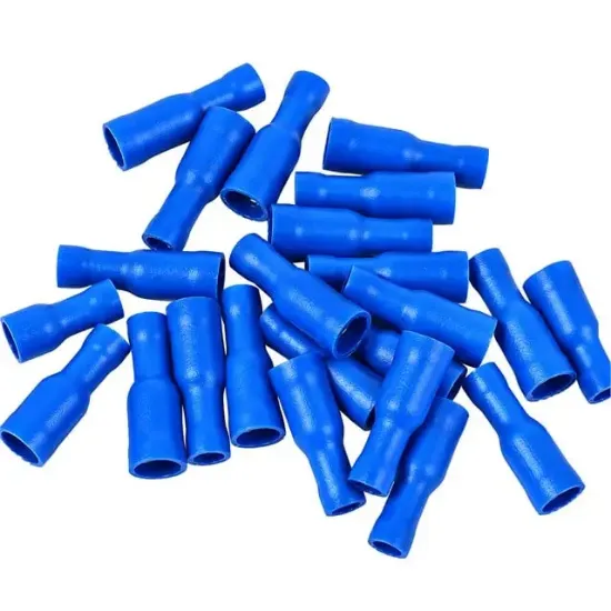 PowerMaster PM-39054 1,5-2,5MM2 Kesit 24x7x5mm Soket Mavi İzoleli Kablo Pabucu (100'lü Paket) resmi