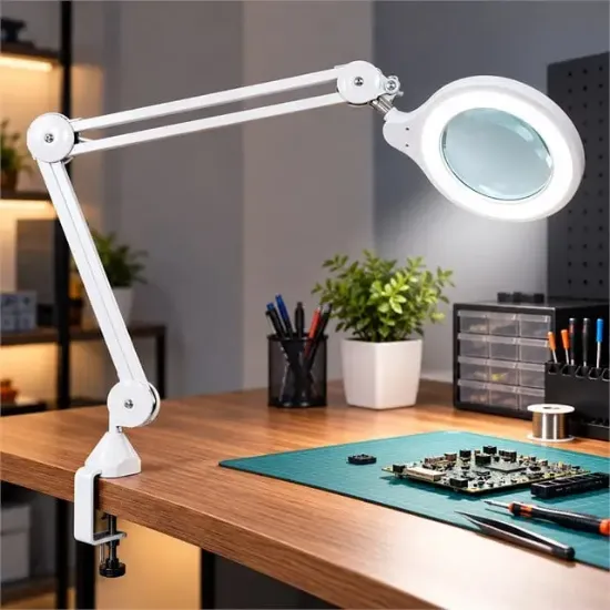 PowerMaster PM-4300 Akrobat Tamirci Masa Tipi Büyüteç Led Aydınlatmalı resmi