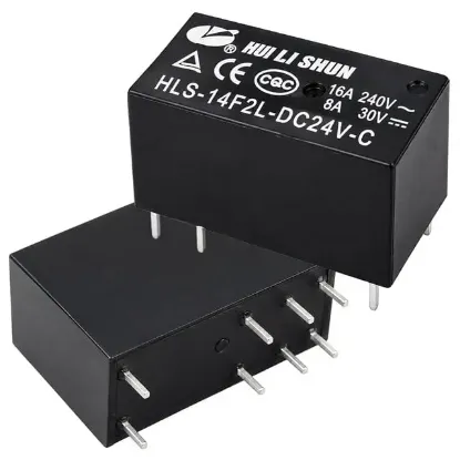 Powermaster PM-38756 HLS-14F2L-DC24V-C 24V DC 16A 240VAC 8 Pin PCB Güç Rölesi resmi