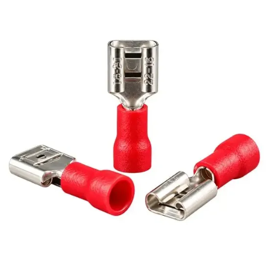 PowerMaster PM-39067 0,5-1,5mm2 Kesit 20x7x5mm Soket Kırmızı İzoleli Kablo Pabucu (100'lü Paket) resmi
