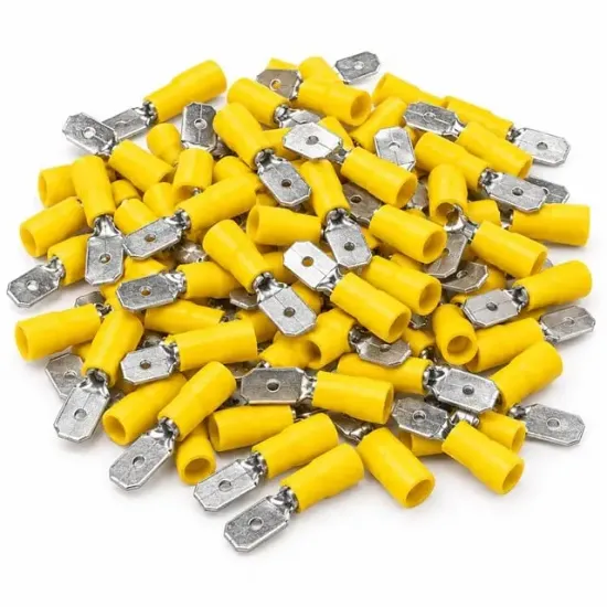 PowerMaster PM-39081 4-6mm2 Kesit 24x7x6mm Soket Sarı İzoleli Kablo Pabucu (100'lü Paket) resmi