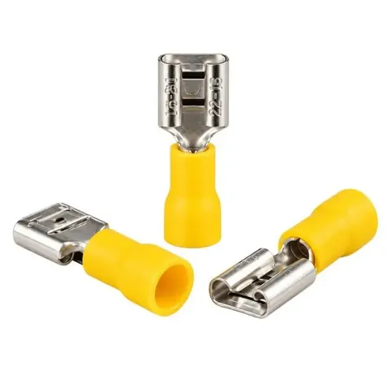 PowerMaster PM-39077 4-6mm2 Kesit 23x7x6mm Soket Sarı İzoleli Kablo Pabucu (100'lü Paket) resmi