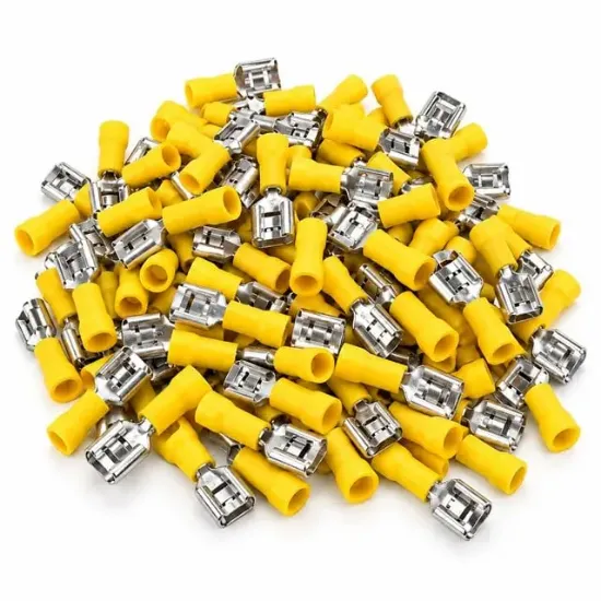 PowerMaster PM-39077 4-6mm2 Kesit 23x7x6mm Soket Sarı İzoleli Kablo Pabucu (100'lü Paket) resmi
