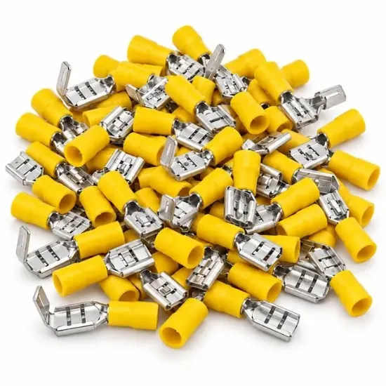PowerMaster PM-39076 4-6mm2 Kesit 26x7x6mm Soket Sarı İzoleli Kablo Pabucu (100'lü Paket) resmi