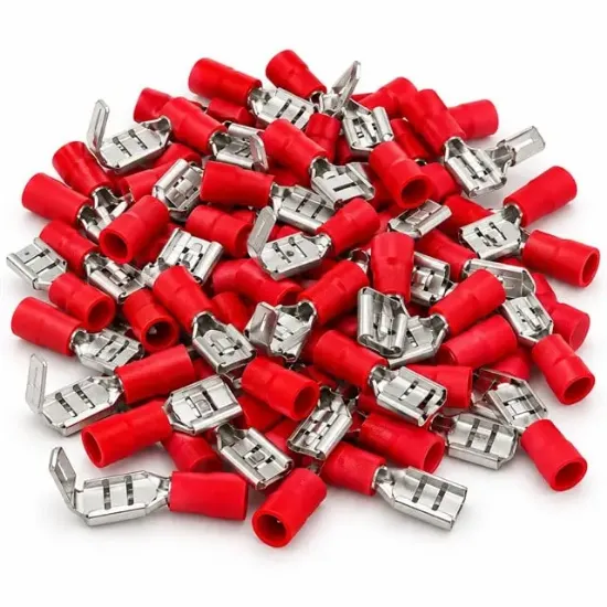 PowerMaster PM-39066 0,5-1,5mm2 Kesit 23x5x6mm Soket Kırmızı İzoleli Kablo Pabucu (100'lüPaket) resmi