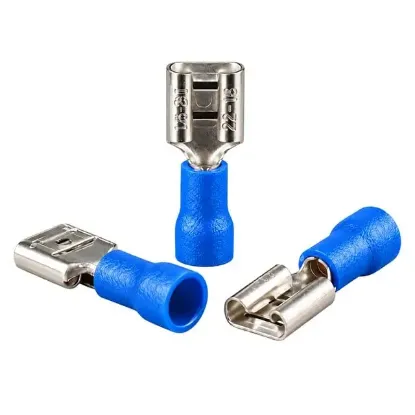 PowerMaster PM-39057 1,5-2,5mm2 Kesit 20x7x5mm Soket Mavi İzoleli Kablo Pabucu (100'lü Paket) resmi