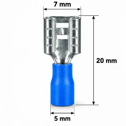 PowerMaster PM-39057 1,5-2,5mm2 Kesit 20x7x5mm Soket Mavi İzoleli Kablo Pabucu (100'lü Paket) resmi