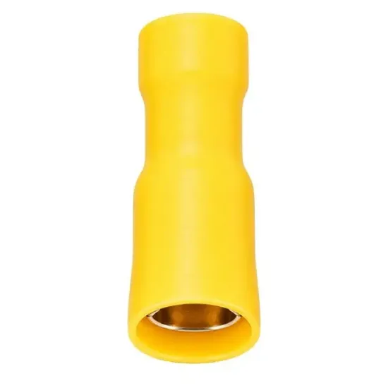 PowerMaster PM-39074 4-6mm2 Kesit 25x8x7mm Soket Sarı İzoleli Kablo Pabucu (100'lü Paket) resmi