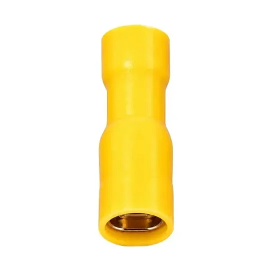 PowerMaster PM-39075 4-6mm2 Kesit 25x8x8mm Soket Sarı İzoleli Kablo Pabucu (100'lü Paket) resmi