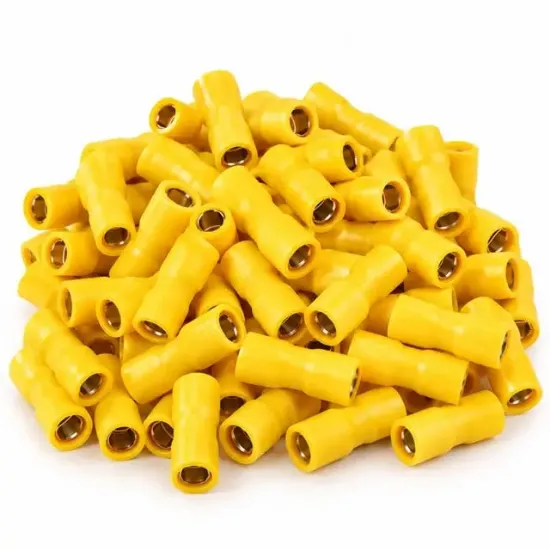 PowerMaster PM-39075 4-6mm2 Kesit 25x8x8mm Soket Sarı İzoleli Kablo Pabucu (100'lü Paket) resmi