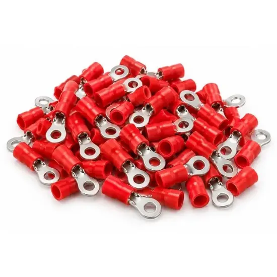 PowerMaster PM-39070 0,5-1,5mm2 Kesit 20x6x7mm Soket Kırmızı İzoleli Kablo Pabucu (100'lü Paket) resmi