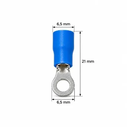 PowerMaster PM-39060 1,5-2,5mm2 Kesit 20x6,5x6,5mm Soket Mavi İzoleli Kablo Pabucu (100'lü Paket) resmi