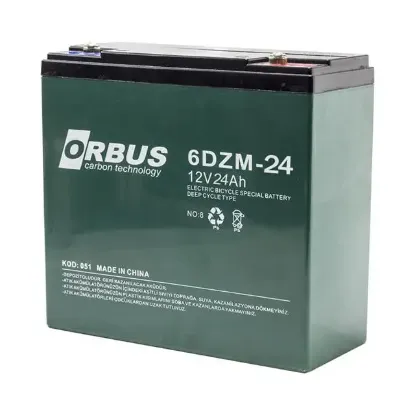Orbus 6DZM-24 12 Volt 24 Amper Elektrikli Bisiklet Aküsü resmi