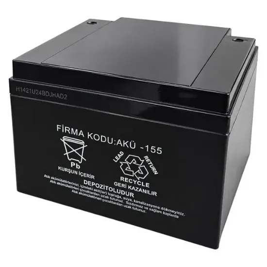 Euroone EO1226 12 Volt 26 Amper Kuru Akü Bakımsız Nikel Terminal VRLA AGM Deep Cycle resmi