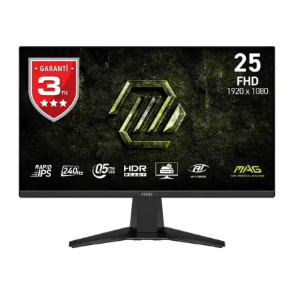 24.5 MSI MAG 255F X24 0.5MS 240HZ FHD Adaptive Sync Rapid IPS Gaming Monitör resmi