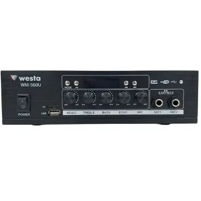 Westa WM-560U Hat Trafolu USB - SD - Bluetooth Destekli Mini Mixer Amfi resmi
