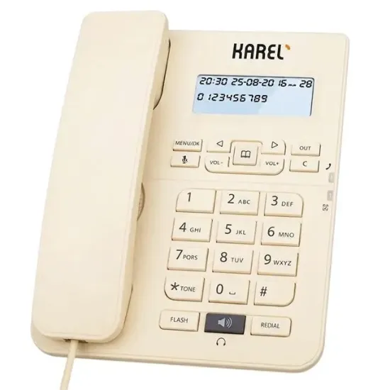 Karel TM-145 Kablolu Ekranlı Krem Masaüstü Telefon resmi