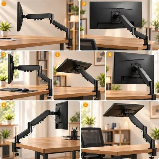 Vontech Onk EF80 17"-32" Amortisörlü Stand Tek Kol LCD-Led Monitör Tutucu Stand Askı Aparatı resmi