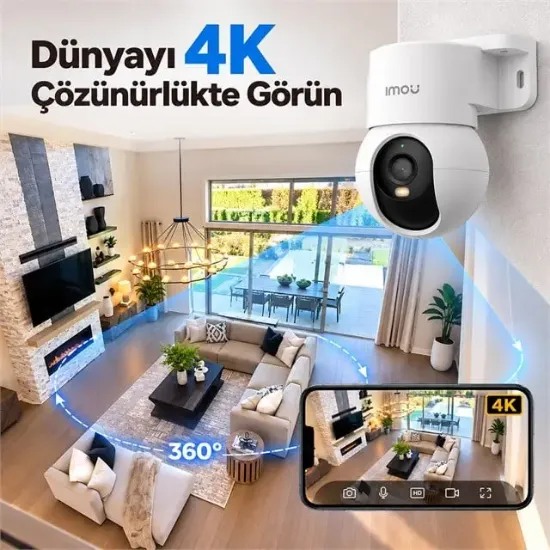 Imou IPC-PS2MP-8X0 Ranger PS2M Poe 2.8mm Lens İki Yönlü Ses Renkli Gece Görüş 4K 8mp Bullet Kamera resmi