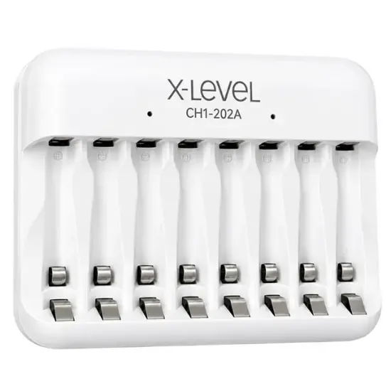 X-Level CH1-202A NI-MH AA-AAA 8'li Pil Şarj Cihazı resmi