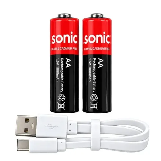 Asonic PL1400 1.5V 1400 mAh-2600 Mvh Type-C Şarjlı 2'li AA Pil resmi