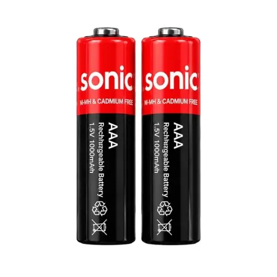 Asonic PL400 İnce 1.5V 400 mAh-750 Mvh Type-C Şarjlı 2'li AAA Pil resmi