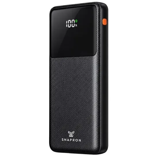 Snapron Snp 3015 22.5W PD 10000 mAh LCD Ekranlı Siyah Hızlı Şarjlı Powerbank resmi